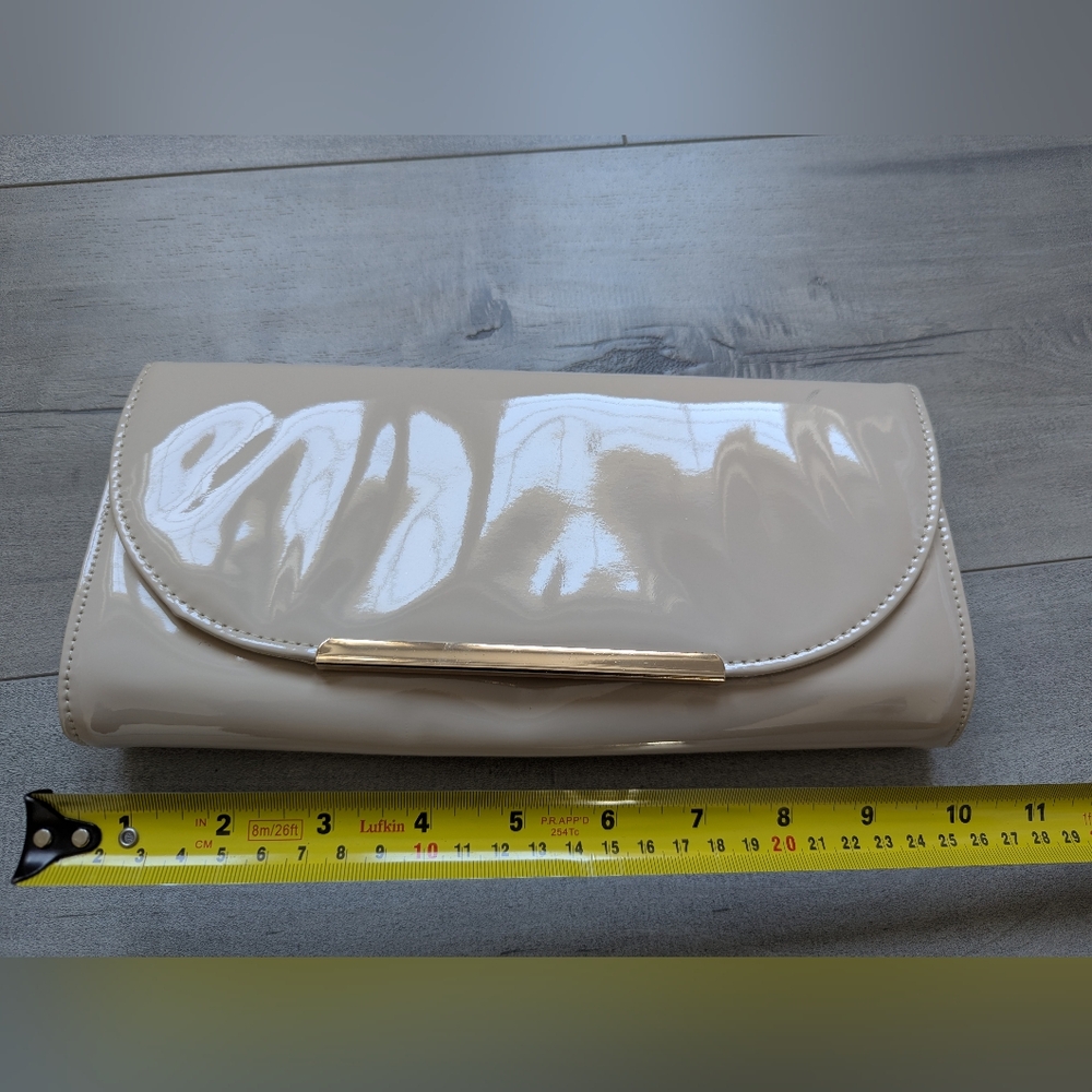 Clutch Purse, Shiny Cream Colour